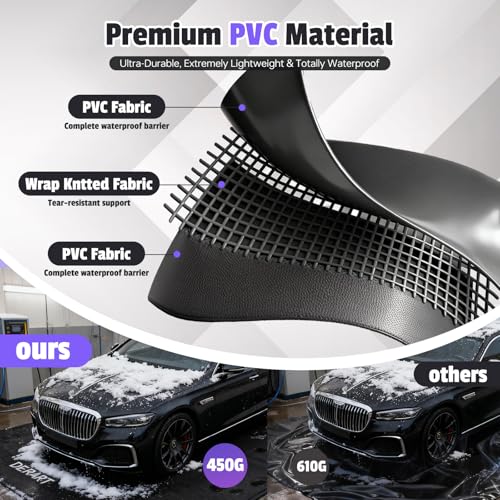 Heavy Duty Garage Floor Mat & Waterproof Drip Pan - 7'9"x16' PVC Floor Protection for Melting Snow, Oil, Mud, DIY Projects | Reinforced Edges, Lightweight, Easy Clean for Car, Truck, SUV - size: 7'9"x16'