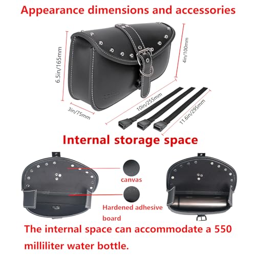 Motorcycle Saddle Bags Side Bags - Saddlebags Softail Pvc Leather,Waterproof, Side Tool Bag, Universal Storage Tool Bag for Motorbike (right Side) - style: Right1