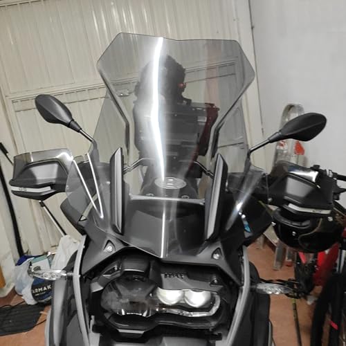 Motorcycle Tall Windscreen Windshield Screen Shield Wind Deflector Compatible with B.M.W R1200GS LC R 1200GS ADV 2014-2018 R1250GS R 1250GS Adventure 2018-2023 (Light Smoke) - color: Light Smoke