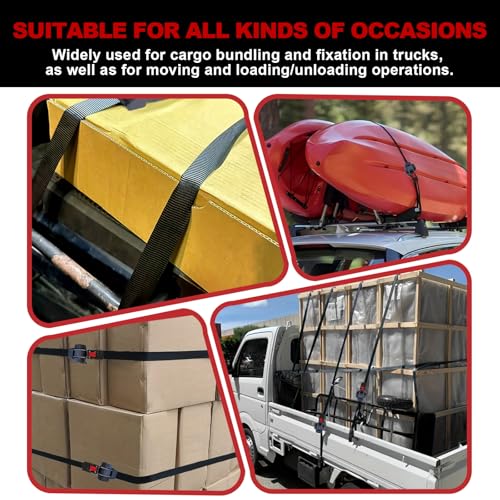 Retractable Ratchet Straps 2" x 10', Heavy Duty Auto Retract Tie Down Straps for Trailer, Motorcycle, ATV - 1654LBS Break Strength, 2 Pack