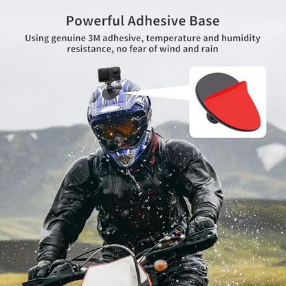 CQT Flexible Adhesive Mount Kit Motorcycle Helmet for DJI OSMO Action 6 5 4 pro 360, insta360 X5 X4 X3 one RS for GoPro Max 360 Panoramic Camera Hero 13/12/11/10/9/8 Sports Camera Accessories (2)
