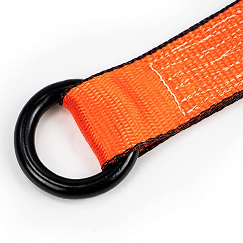 VULCAN Wheel Dolly Tire Harness with Universal O-Ring - 2 Inch x 96 Inch - 4 Pack - PROSeries - 3,300 Pound Safe Working Load - Straps Only - Ratchets Sold Separately - color: PROSeries Orange