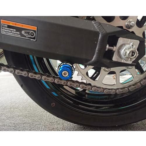 MOWOK Fit For YAMAHA MT-03 MT03 2015 2016 2017 2018 2019 2020 2021 2022 2023 2024 2025 2026 Motorcycle 6MM Swingarm Spools Slider M6 Stand Screws (Blue) - color: blue