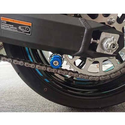 MOWOK Fit For YAMAHA MT-03 MT03 2015 2016 2017 2018 2019 2020 2021 2022 2023 2024 2025 2026 Motorcycle 6MM Swingarm Spools Slider M6 Stand Screws (Blue) - color: blue