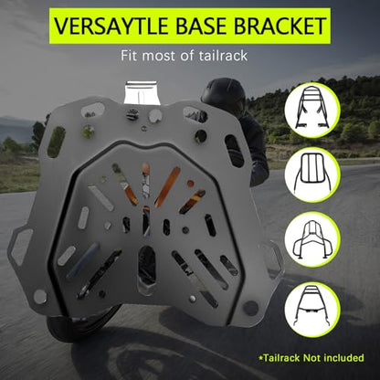 Motorcycle Top Case 45L Aluminum Alloy Motorbike Tail Box with Waterproof Lid & Anti-Shock Detachable Suitable for Stowing Helmets and Luggage