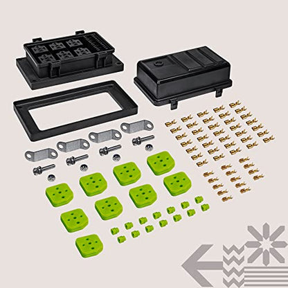 True Mods 12V DC Auto Waterproof Fuse 5-Pin Relay Box Block [6 Bosch Style Relay Holder] [6 ATC/ATO Fusible Holder] Universal Relay Block Box for Automotive Vehicles Cars Marine Boat Light Equipment - style: Box Only