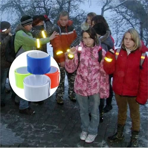 28pcs Reflective Bands for Wrist Arm Ankle Leg High Visibility Reflect Straps for Night Walking Running Reflective Strips Warning Tape - color: Sliver