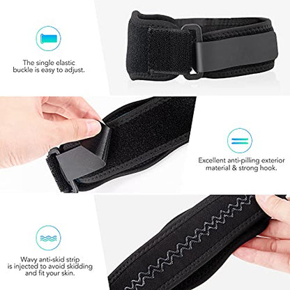 AGPTEK Elbow Brace for Tendonitis and Tennis Elbow 2 Pack, Tennis Golfers Elbow Support Arm Band Pain Relief Elbow Wrap Weightlifting Elbow Strap with Compression Pad for Men & Women - color: Blue