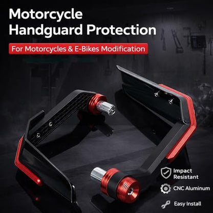 Motorcycle Handlebar Guard for BMW R 1200 GS 2007-2012 R 1200 ADV, Motorcycle Handlebar Grips Guard Brake Clutch Levers Protector, Bullhorn Handguards Windshield for Motorcycle,A Red