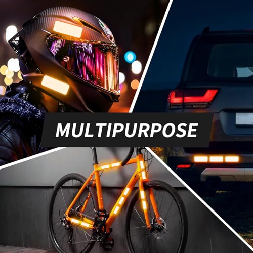 20 Pcs Super Reflection Reflective Stickers Made of 3M DG3, Yellow Outdoor Waterproof Safety Reflective Tape for Car/Bike/Mailbox/Helmet/Truck - Safety Stickers Yellow - color: Fluorescent Yellow 20pcs