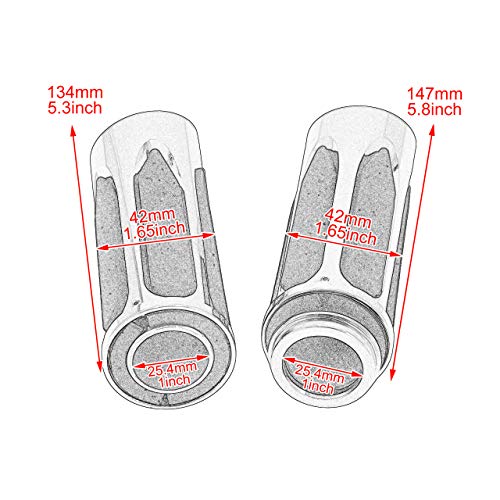 1" Electronic Throttle Defiance Handlebar Grips 25mm Hand Grips Fit for Harley Touring Street Glide Road King Road Glide Electra Glide - color: #5 Chrome