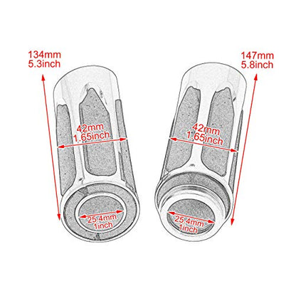1" Electronic Throttle Defiance Handlebar Grips 25mm Hand Grips Fit for Harley Touring Street Glide Road King Road Glide Electra Glide - color: #5 Chrome