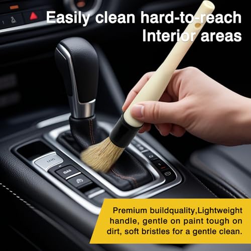 Boar Hair Vent & Dash Detailing Brushes – Premium Soft Bristle Cleaning Tools for Car Interior & Exterior – Professional-Grade Auto Detailing Accessory for Enthusiasts & Pros