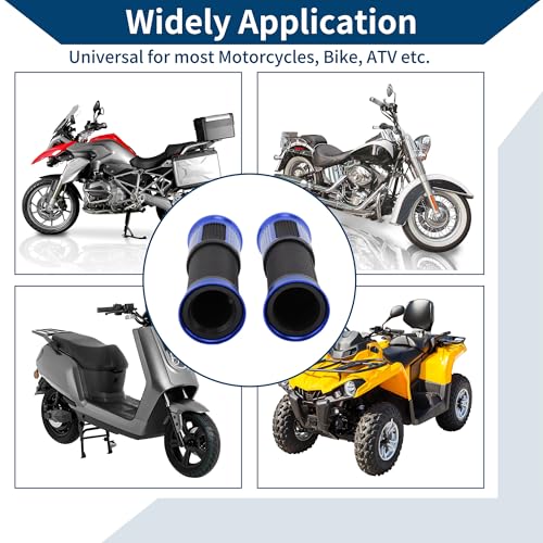 23 x 25 mm Universal Motorcycle Hand Grips Cover Non Slip Aluminum Alloy Rubber Handlebar Grips for Motorcycle Scooter Bicycle ATV Blue 1 Pair