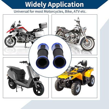 23 x 25 mm Universal Motorcycle Hand Grips Cover Non Slip Aluminum Alloy Rubber Handlebar Grips for Motorcycle Scooter Bicycle ATV Blue 1 Pair