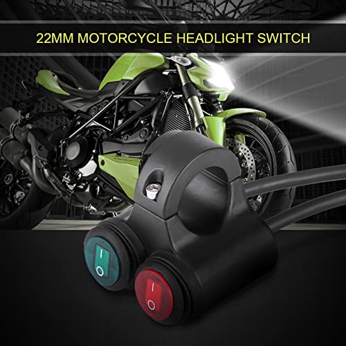 Universal 22mm Motorcycle Handlebar Headlight Switch,Handlebar Brake Fog Lights Switch for Motorcycle (D) - color: D