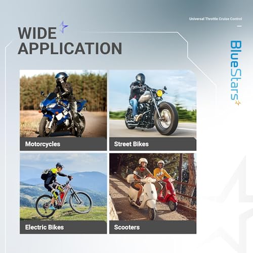 BlueStars Throttle Cruise Control/Motorcycle Throttle Lock - Universal Compatible with Most Motorcycles/Electric Bikes/Scooters/ATVs - Control Assist Motorcycle Accessories
