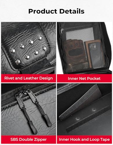 KEMIMOTO Motorcycle Tail Bag Rivet with Secure Locking Bracket 25L Large Capacity Universal Motorcycle Luggage Travel Storage Bag for Trip Camping Outdoor