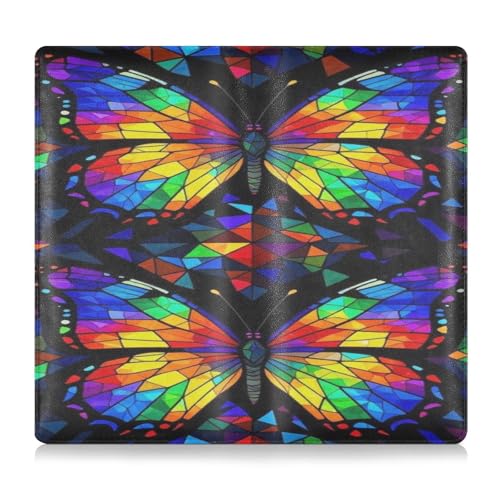 GuoChe Pu Leather Registration and Insurance Card Holder Men Women Document Wallet for any Car, Truck, Motorcycle, Trailer or Boat Lgbt Gay Pride Butterfly Rainbow Flag - color: 1