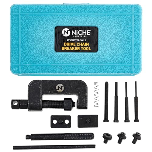 NICHE Chain Cutter Breaker Rivet Tool Kit for 25 to 630 ATV Bike Motorcycle Chains 13-Piece Set with Carrying Case