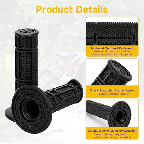HIAORS 7/8" Dirt Bike Handle Grips Replacement for Surron Light Bee X S Electric Dirt Bike, Throttle Grips for Sur Ron LBX Segway X160 X260 Talaria Sting R MX3 MX4 E-Ride Pro SR S SS 2.0 E-Bike Parts