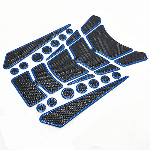 1 Set Blue Universal 3D Motorcycle Gas Tank Sticker, Fuel Tank Protector Decal Pad Self-adhesive and Waterproof - color: Blue