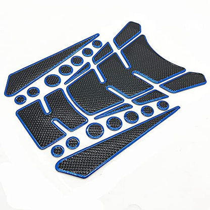1 Set Blue Universal 3D Motorcycle Gas Tank Sticker, Fuel Tank Protector Decal Pad Self-adhesive and Waterproof - color: Blue