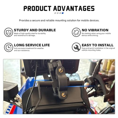 F800GS F 800GS GPS Mount for BMW F750GS F 750GS 2018>2023 F850GS Navigation Bracket Mobile Phone Stand Adapter Accessories (12MM) - color: 12MM