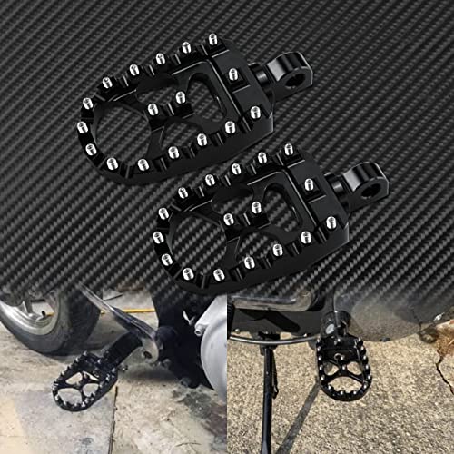 Motorcycle MX Offroad Foot Pegs CNC 360° Roating Footpegs Fit For Harley Sportster XL 883 1200 Softail Street Glide Dyna Fatboy Black - color: Black with Circular Spikes