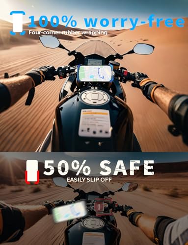 Bike Phone Holder Mount, [Super Easy Install]Motorcycle Phone Mount Clip, [1S Quick Lock]Bicycle Scooter Ebike Handlebar Holder Clamp fit Large Phone Case, Phone Mount for 4.7''-7'' Cell Phones - color: Easy install