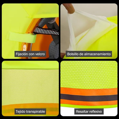 TCCFCCT Hard Hat Sun Shade, Full Brim High Visibility Sun Visor Neck Shield and Bandana Face Scarf with Construction Arm Sleeves, 3 Packs, Yellow - color: Sun Shade 1+bandana 1+sleeves 1pair Yellow