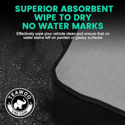 TEAWOO 3-Pack Microfiber Towels for Cars (24" x 35"), Extra Large Super Absorbent Car Drying Towel, Drying Towel for Car & Trucks, Car Towels Drying with No Streaks & Scratches - size: 35"x 24" 3 PACK