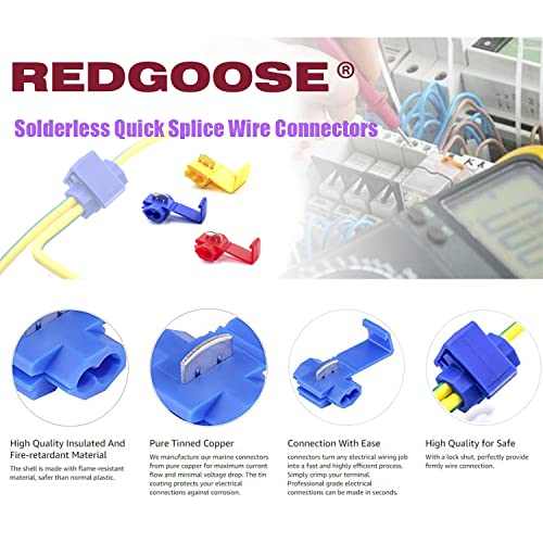 100PCS Solderless Quick Splice Wire Connectors, 18-14 AWG Lock Snap Electrical Wire Connector(Blue) - style: 18-14 AWG Blue 100