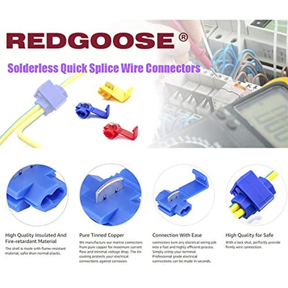 100PCS Solderless Quick Splice Wire Connectors, 18-14 AWG Lock Snap Electrical Wire Connector(Blue) - style: 18-14 AWG Blue 100