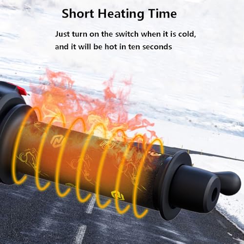 Riloer Motorcycle Heated Grip Cover Pad, 12V Scooter Motorcycle Hand Grip Heater Warmer Hot, 3 Temperature Settings Grips Handlebar Electric Heating Handle Cover (With Offset Printing Pattern) - style: With Offset Printing Pattern