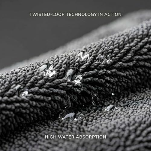 Twisted Microfiber Towel, Premium Microfiber Towels for Cars, Car Drying Towel, Ultra Absorbent Quick Dry Towel, Drying Cloths Auto Detailing for Streak Free Auto Finish