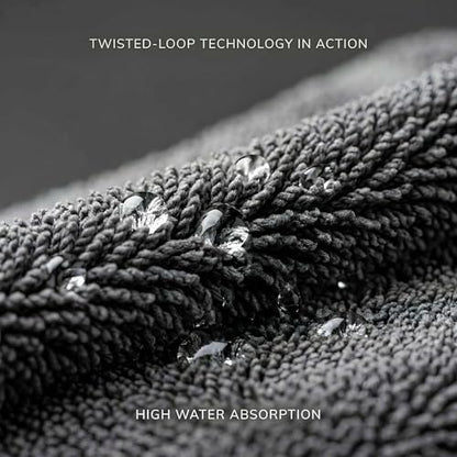 Twisted Microfiber Towel, Premium Microfiber Towels for Cars, Car Drying Towel, Ultra Absorbent Quick Dry Towel, Drying Cloths Auto Detailing for Streak Free Auto Finish