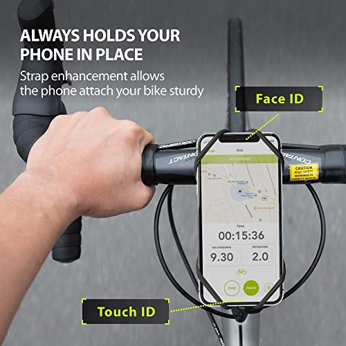 BONE Bike Tie Pro 4, Bike Cell Phone Mount for Stem, Scratch-Free Silicone Holder with Shock-Absorbing Design, Universal Cycling Phone Holder Compatible with Most Smartphones (Luminous - Stem) - color: Bike Tie Pro 4 - Luminous