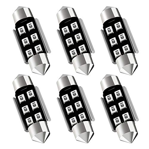 AUXLIGHT 6418 6411 DE3425 C5W DE3423 36MM 1.42”Festoon Canbus Error Free LED Interior Light Bulbs Green, Super Bright 6SMD Chips for Dome Map Door Courtesy License Plate Lights (Pack of 6) - color: Green, size: 36MM