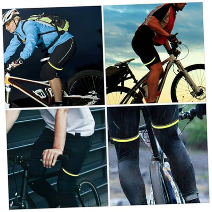4pcs Professional Reflective Cycling Trouser Clips Elastic Warning Bands for High-Visibility Night Riding Safety Pants Clips for Bicycles and Motorcycles