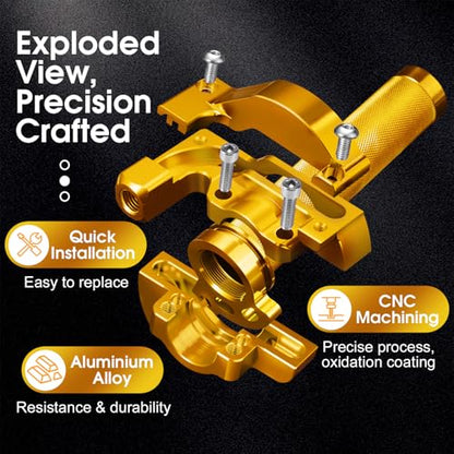 Throttle Grip Throttle Cable Motorcycle 22mm Universal CNC Aluminum Accelerator Throttle Twist Grips Handlebars for KLX CR CRF EXC XR TTR CB SSR ATV Dirt Bike Pit Bike - color: Style-B-Gold