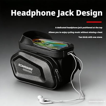 Waterproof Hard Shell Bike Frame Bag, Touch Screen MTB Front Tube Bag Cycling Phone Storage Pouch,Gift for Dad/Men