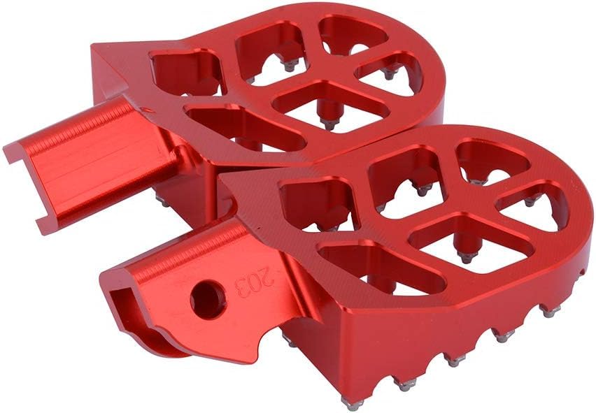 JFG RACING Dirt Bike Foot Pegs,MX Foot Pedals Rests CNC for CRF150F CRF230F 2003-2019/Sur Ron/Surron/X160/X260/KDX200 1983-1994 - Red - color: red
