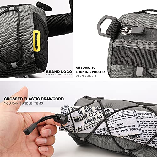 Rhinowalk Bike Handlebar Bag, Bicycle Front Bag Shoulder Bag Storage Bag with Shoulder Strap for Road Mountain Bike Cycling Travel - color: Grey
