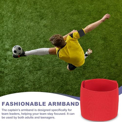 Soccer Captain Armband Elastic Wrist Arm Bands Adjustable Player Team Leader Anti-Slip Badge Sports Accessories - color: Berry Mix