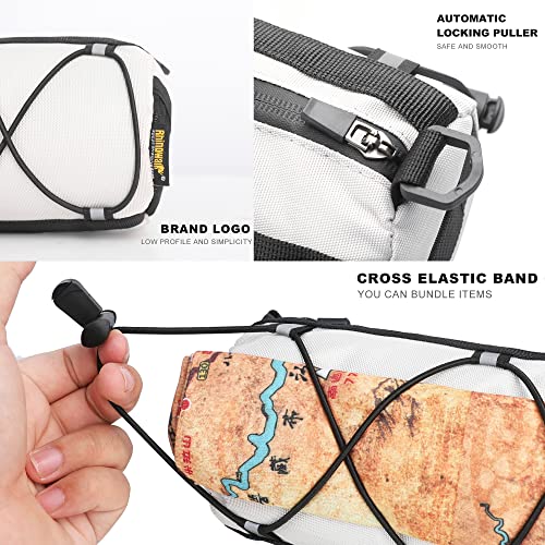 Rhinowalk Bike Handlebar Bag, Bicycle Front Bag Shoulder Bag Storage Bag with Shoulder Strap for Road Mountain Bike Cycling Travel - color: White