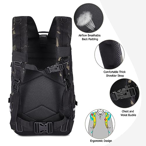 Motorcycle Helmet Backpack for Men, Large Capacity Cycling Storage Bag for for Outdoor (Green Camo)
