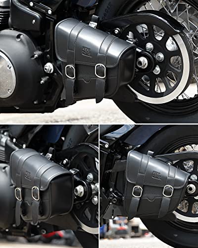KEMIMOTO Motorcycle Swingarm Bag, Left Side Solo Bags Swing Arm Bags with Synthetic Leather for Softail Models Dyna Low Rider Fat Bob