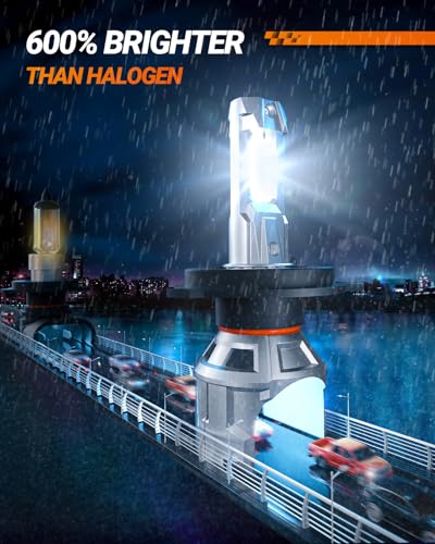 SEALIGHT H4 Light Bulbs, 30000LM 6500K Cool White 9003/H4 LED Bulbs, 60000 Hours Lifespan, Non-Polarity, Durable Fog Lights for Cars, Trucks, SUVs Headlight Housings, Pack of 2 - size: X5 H4