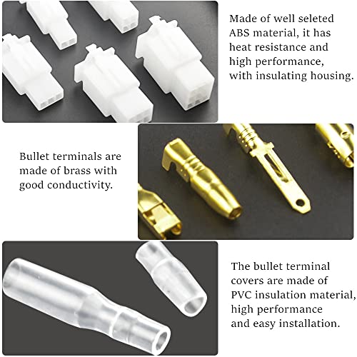 WMYCONGCONG 580 PCS Automotive Electrical Wire Connectors Kit 2.8mm 2 3 4 6 9 Pin Automotive Electrical Wire Male Female Socket Plug Pin Header Crimp Wire Terminals + 25 Kits 4mm Bullet Connectors
